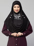 Nazneen Islamic Calligraphy printed front gather & pleated with Cristal stone ready to wear prayer Hijab