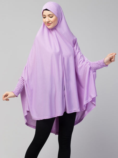 Nazneen stretchable Jersey smoking at sleeve Jilbab cum prayer khimar Hijab