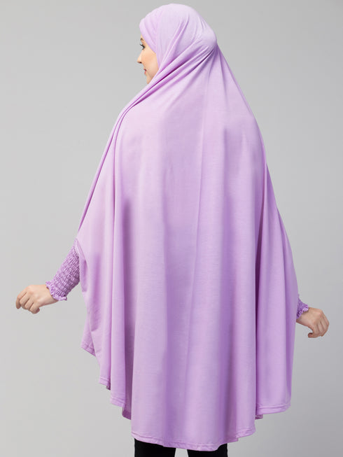 Nazneen stretchable Jersey smoking at sleeve Jilbab cum prayer khimar Hijab