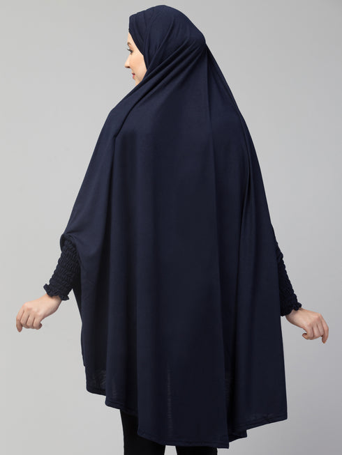 Nazneen stretchable Jersey smoking at sleeve Jilbab cum prayer khimar Hijab