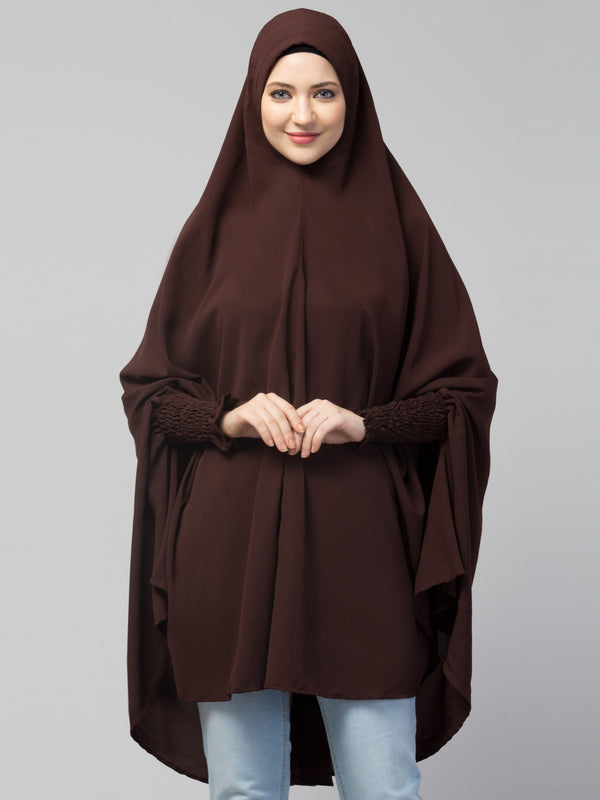 Dark Brown Nida Solid Hijab