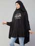 Black Polyester Gold Printed Hijab