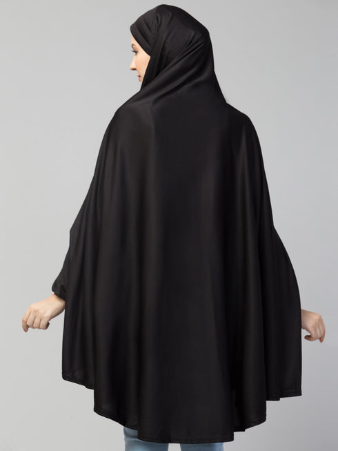 Black Polyester Gold Printed Hijab