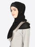 Silver Band Plain Black Hijab