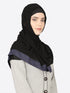 Blue Band Plain Black Hijab
