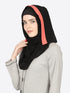 Orange Band Plain Black Hijab