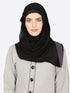 Purple Band Plain Black Hijab