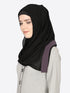 Purple Band Plain Black Hijab