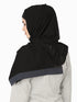 Navy Band Plain Black Hijab