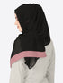 Mauve Band Plain Black Hijab