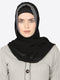 Grey Band Plain Black Hijab