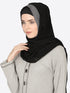Grey Band Plain Black Hijab