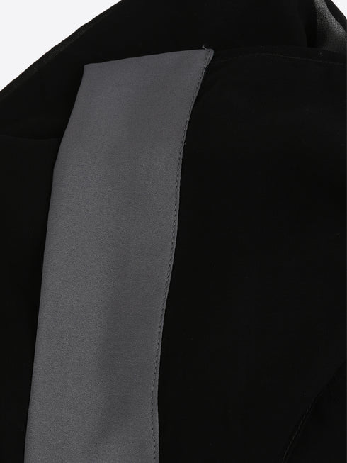 Grey Band Plain Black Hijab