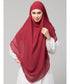 Maroon Polyester georgette Triangle tow layers tie at back Ready to wear Hijab cum Naqab