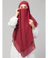 Maroon Polyester georgette Triangle tow layers tie at back Ready to wear Hijab cum Naqab