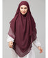 Wine Polyester georgette Triangle tow layers tie at back Ready to wear Hijab cum Naqab