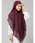 Wine Polyester georgette Triangle tow layers tie at back Ready to wear Hijab cum Naqab