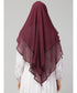 Wine Polyester georgette Triangle tow layers tie at back Ready to wear Hijab cum Naqab