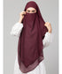 Wine Polyester georgette Triangle tow layers tie at back Ready to wear Hijab cum Naqab