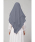 Grey Polyester georgette Triangle tow layers tie at back Ready to wear Hijab cum Naqab