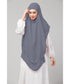 Grey Polyester georgette Triangle tow layers tie at back Ready to wear Hijab cum Naqab