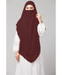 Brown Polyester georgette Triangle tow layers tie at back Ready to wear Hijab cum Naqab
