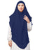 Navy Polyester georgette Triangle tow layers tie at back Ready to wear Hijab cum Naqab