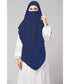 Navy Polyester georgette Triangle tow layers tie at back Ready to wear Hijab cum Naqab