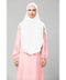 White 100% Viscose Knits/ Hosiery gathered Instant Ready to Wear Prayer Hijab