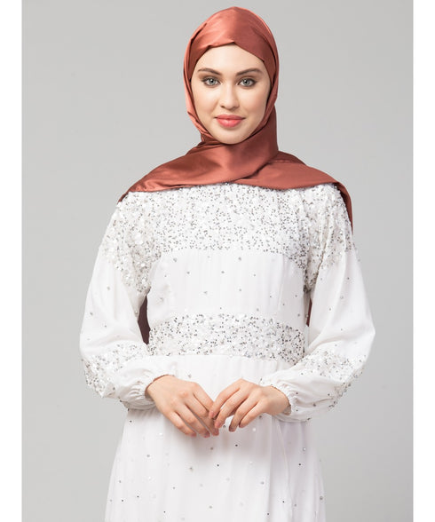 Rose gold Silky Satin Royal Touch Silky Shiny Solid Hijab