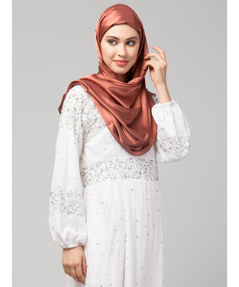 Rose gold Silky Satin Royal Touch Silky Shiny Solid Hijab