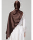 Chocolate Brown Silky Satin Royal Touch Silky Shiny Solid Hijab