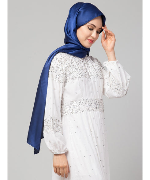 Royal blue Silky Satin Royal Touch Silky Shiny Solid Hijab