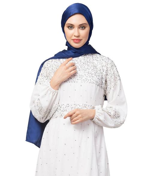 Royal blue Silky Satin Royal Touch Silky Shiny Solid Hijab