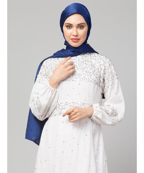 Royal blue Silky Satin Royal Touch Silky Shiny Solid Hijab