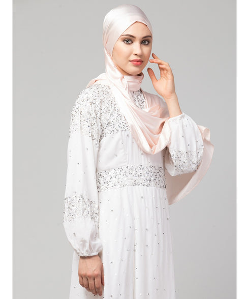 Pastel Pink Silky Satin Royal Touch Silky Shiny Solid Hijab