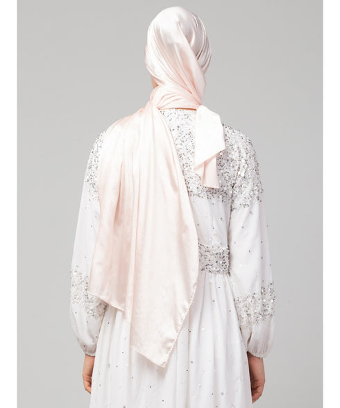Pastel Pink Silky Satin Royal Touch Silky Shiny Solid Hijab