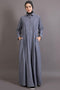 Grey Cotton Plain Abaya for Women