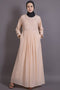Peach Poly Georgette Plain Casual Islamic Abaya
