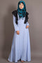 Sky Blue Poly Crepe Plain Islamic Abaya