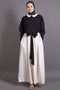 Black And Cream Cotton Embroidered Party Islamic Abaya