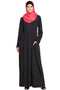 Black Cotton Plain Abaya