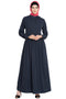 Navy Plain Poly Crepe Islamic Abaya