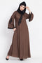 Nazneen Embroidered Patch Umbrella Abaya
