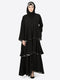 EID Black Nazneen Handwork Ruffled and Bell Layered Ramadan Party Abaya