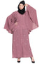 Nazneen Butterfly Sleeve Front Open Pearls Dubai Kaftan