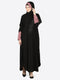 Nazneen Patch Contrst Cuff Black Kaftan