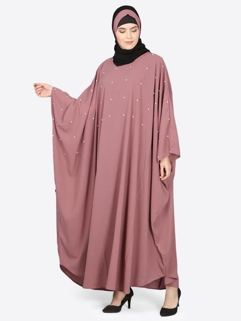 Nazneen Pearl Beaded Mauve Kaftan