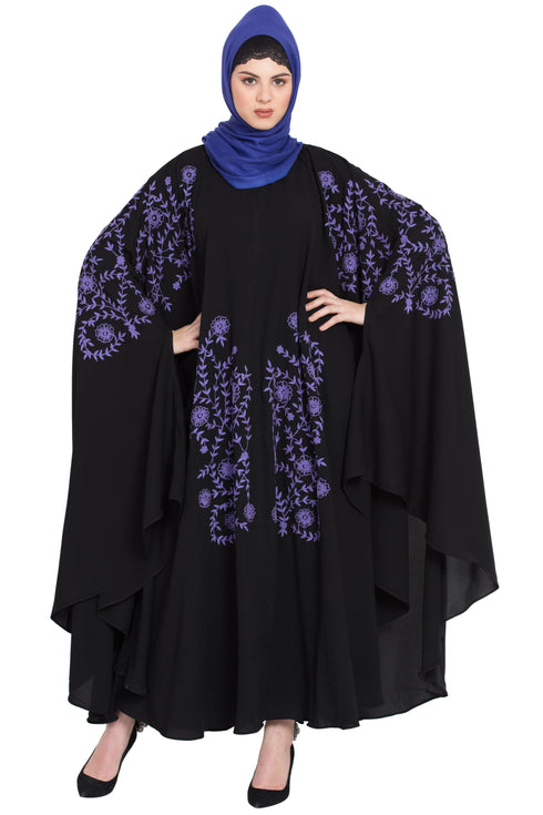 Nazneen Purple Embroidered Irani Kaftan