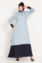 Nazneen Contrast Bottom & Cuff Casual Abaya